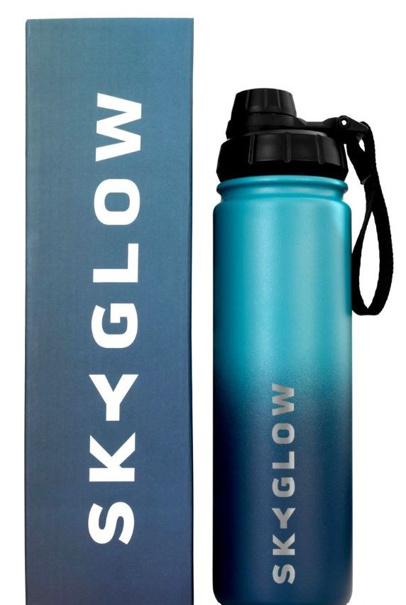 SkyGlow-Double Wall Water Bottle-Gym Water Bottles-SportsWater Bottle-650ml - Dark Night