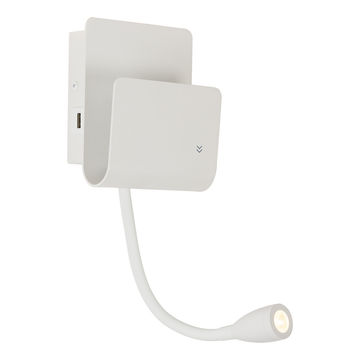 U-Kool - USB - 2 Lights - Wall Light - 120mm - White