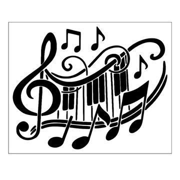Musical Notes Stencil - 552mm High