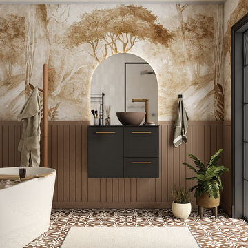 Jambo Tempered Glass Bathroom Vanity- Cuia Basin-Black