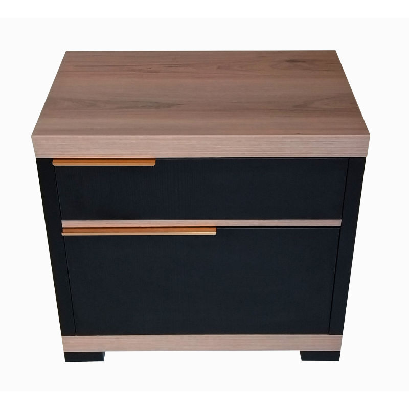 Savona Bedside Table - Sahara & Ebony