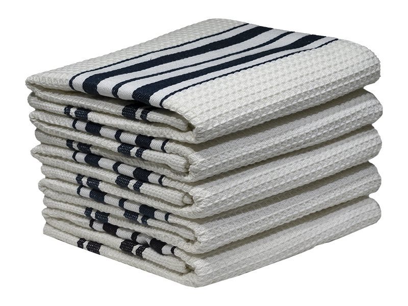 Multipurpose, Easy Fit, Absorbent Kitchen Towel - Design 2175 - 055x080cms - (05 Pc Pack) - Stripes - Estate Blue