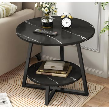MFurn Round Side Table – 2-Tier (BLACK)