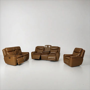 KC FURN – Sahara Upper Genuine Leather Electric Recliner Couch