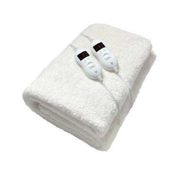 PURE PLEASURE Queen Sherpa Fleece Fitted Electric Blanket W/ Elastic 152x188 Dual 8 Heat Setting Controller with Timer 12 Month Warranty