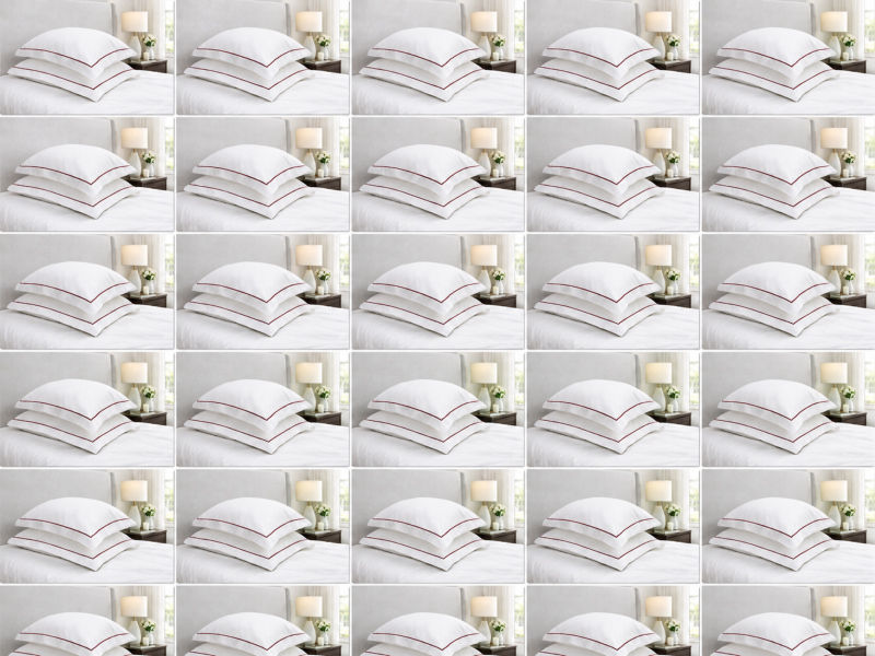 Premium Collection Soft Touch - Oxford Red Pear Satin Stitch Pillow Cover Set - Standard - (30 Sets)