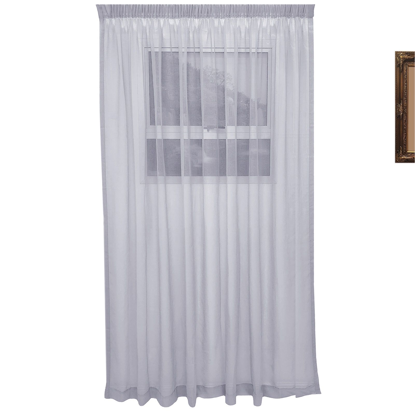 Matoc Designs Curtain - Mystic Voile - Dove - Taped - 140cm W x 218cm H