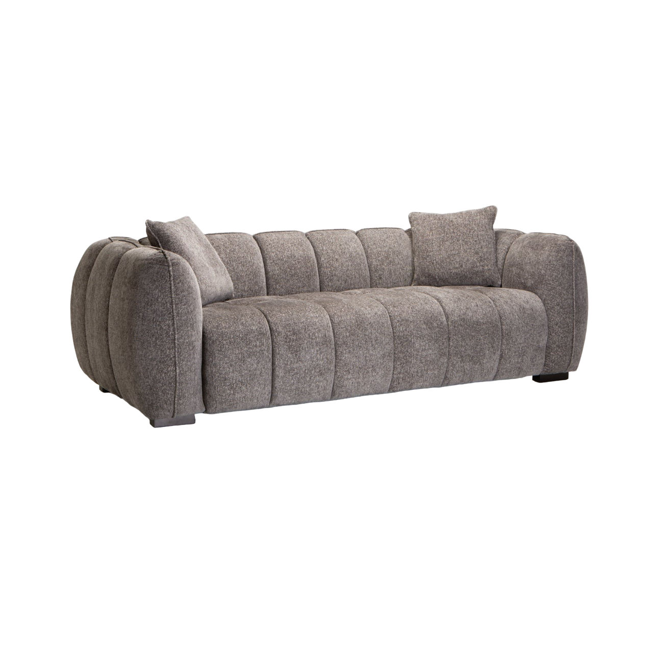 Vividitto - Jacottet Fabric 3 Seater Couch - Grey