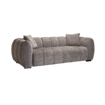 Vividitto - Jacottet Fabric 3 Seater Couch - Grey
