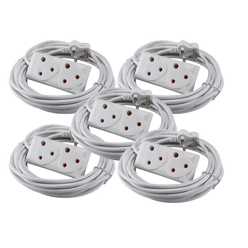 15m Extension Cord With A Two-Way Multi-Plug Extension Lead Bulk 5 Pack