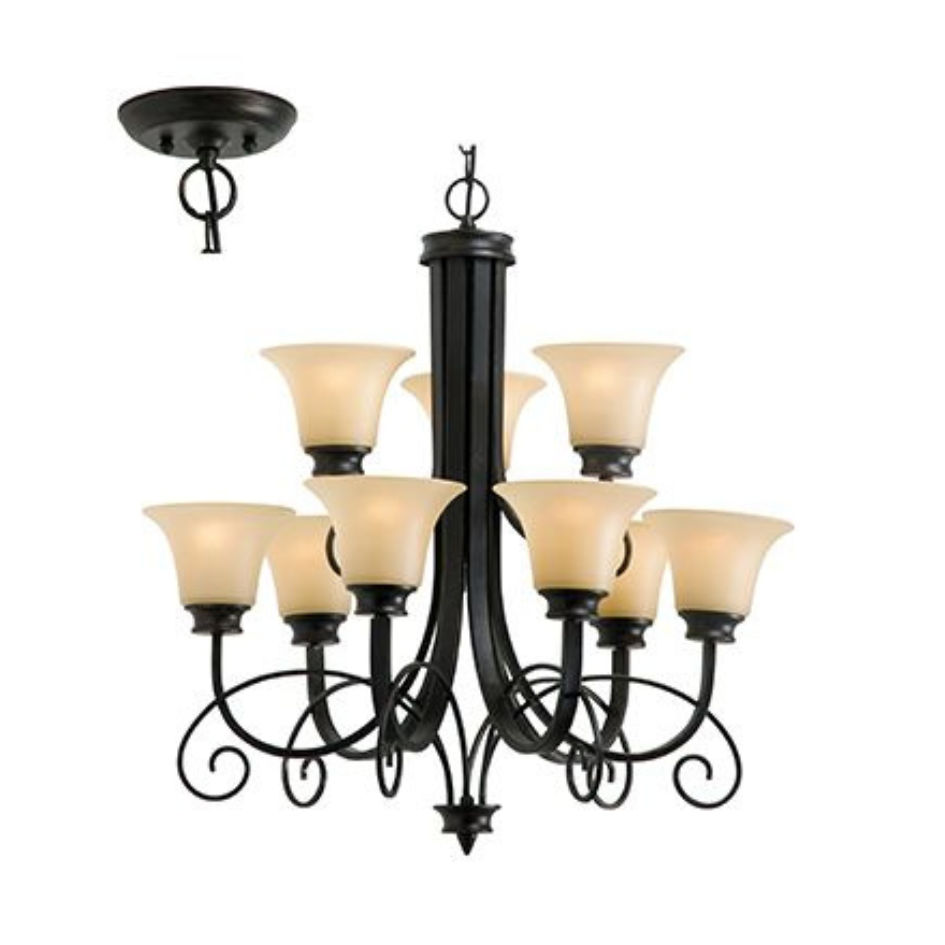 Firl Chandelier Antique Bronze E27 9x60w