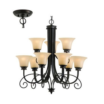 Firl Chandelier Antique Bronze E27 9x60w