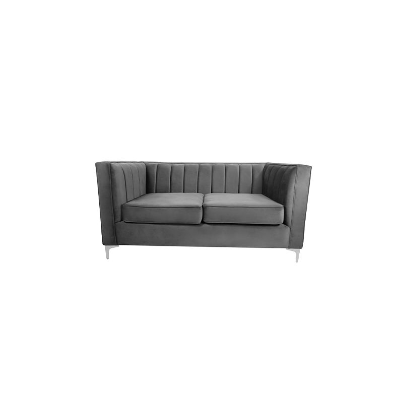Oxford Two Seater Stripe Velvet - Grey