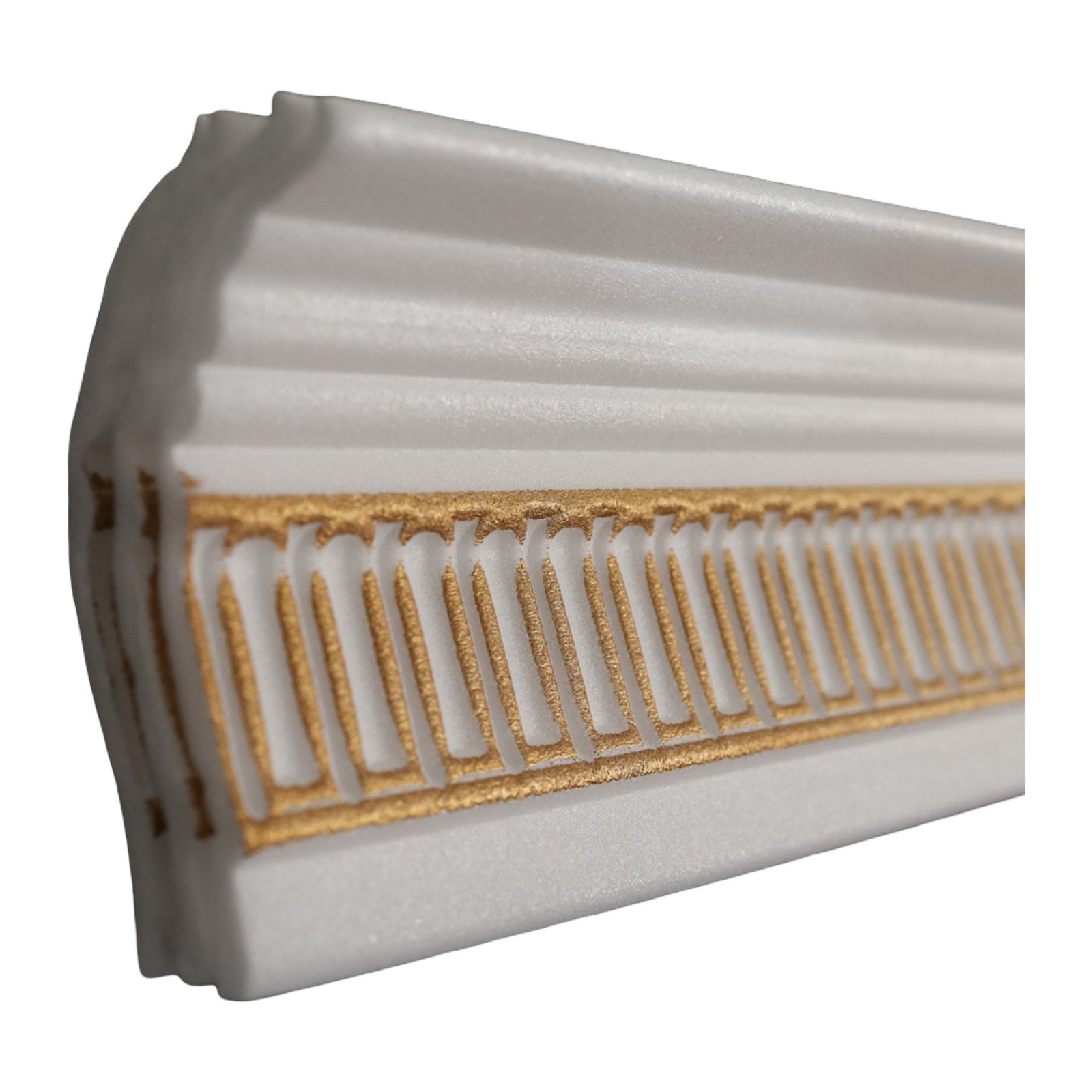 CBS Decor T08 Polystyrene Ceiling Cornice 2 m Pack of 4 - White And Gold