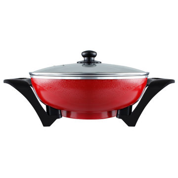 Mellerware Wok Adjustable Temperature Diecast Aluminium Red