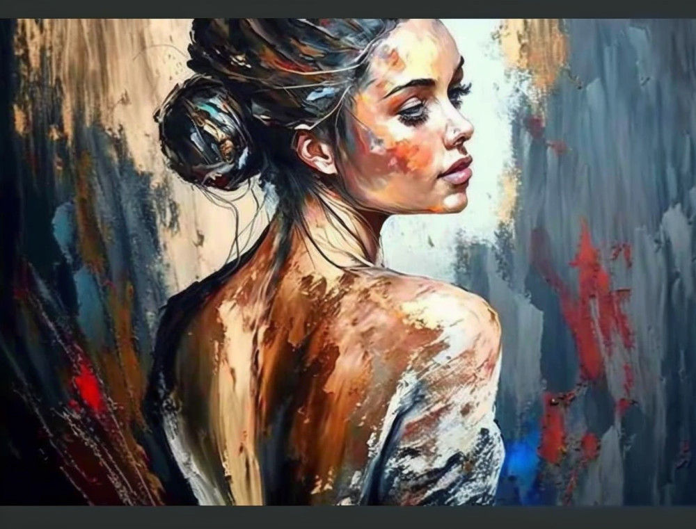 Canvas Wall Art - Canvas Wall Art: Beautiful Acrylic Painting - B1291 - [120 x 80 cm]