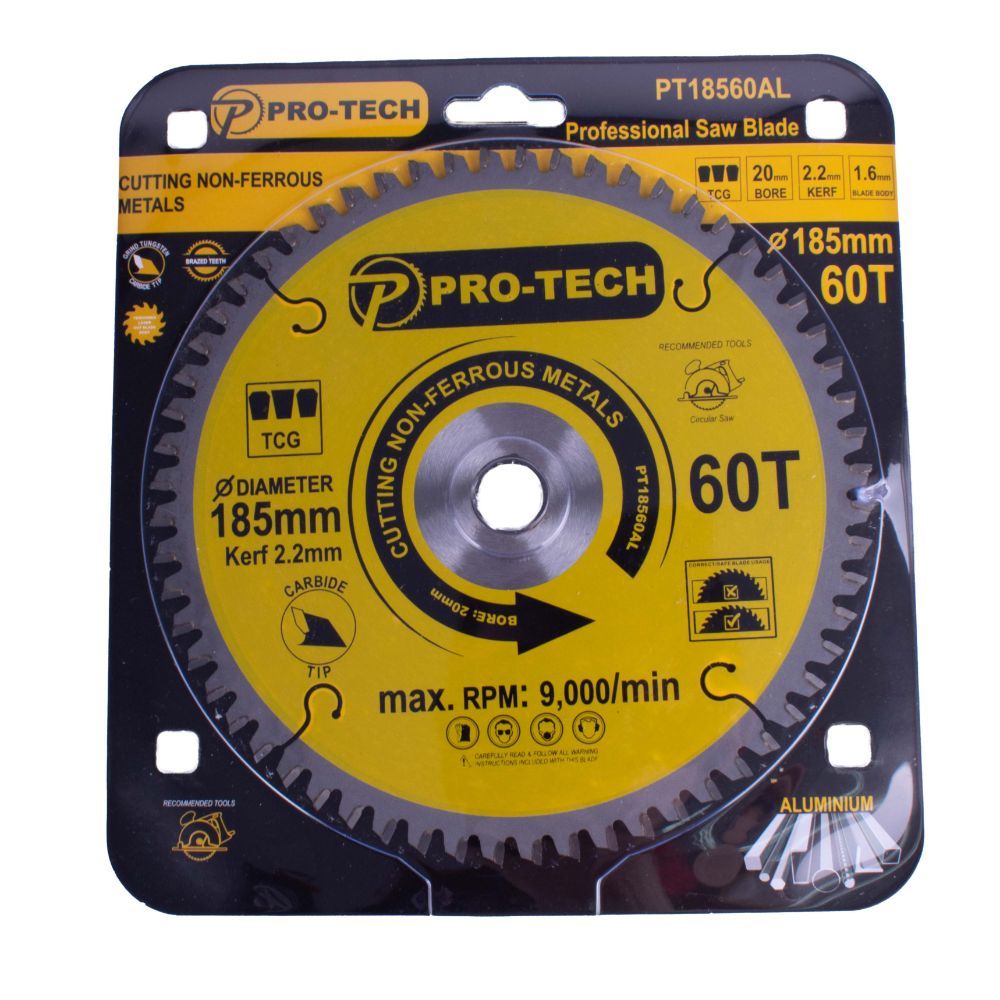 Pro-Tech - Saw Blade Tct 185 x 2.2 x 20 x 60T Alum. Prof.
