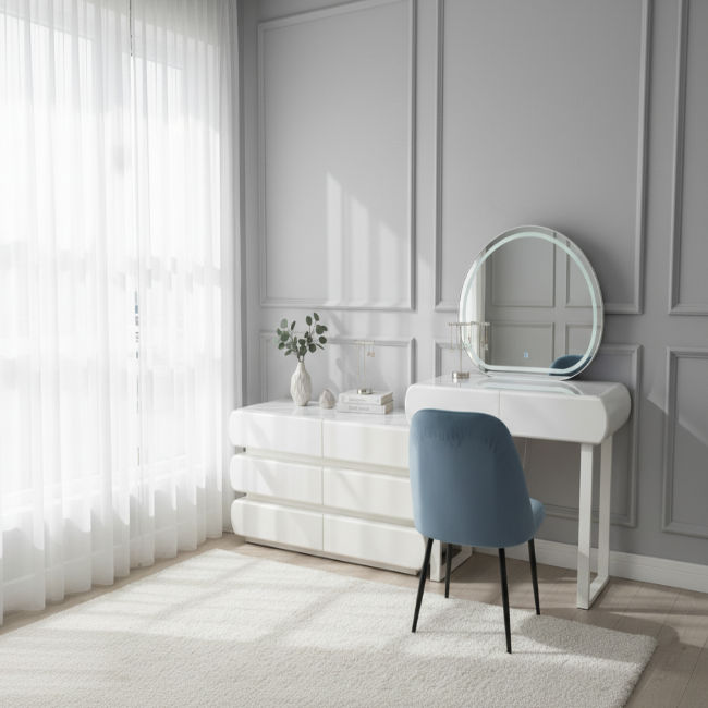 QandAHome-Cylon Dressing Table (with LED mirror)