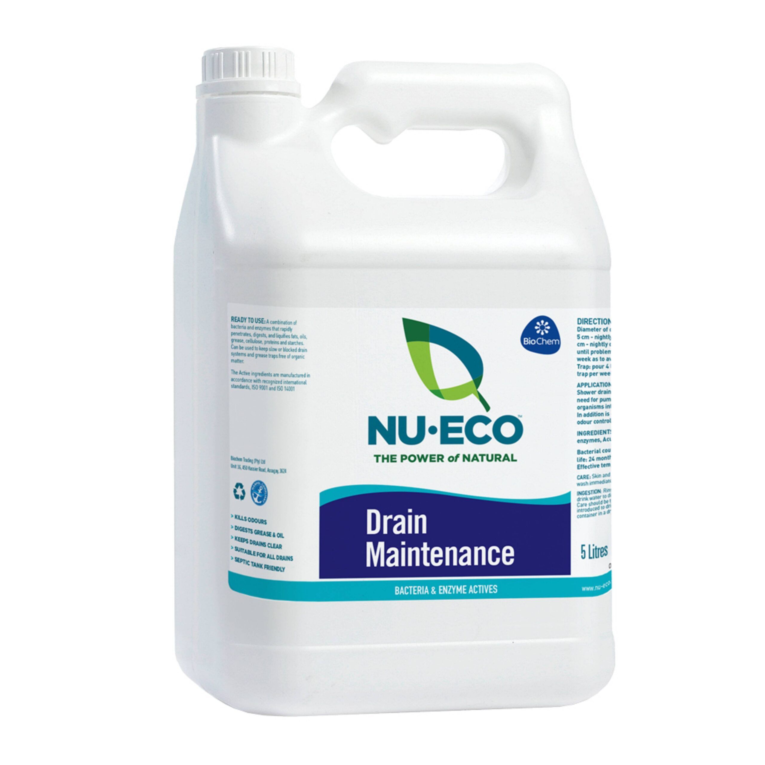 Nu-Eco Bio-degradable Drain Maintenance with Bacteria and Enzyme Actives (5L)