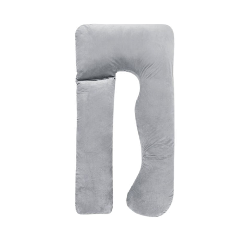 GreenLeaf Full Body Pregnancy Pillow Detachable U Shape – Grey