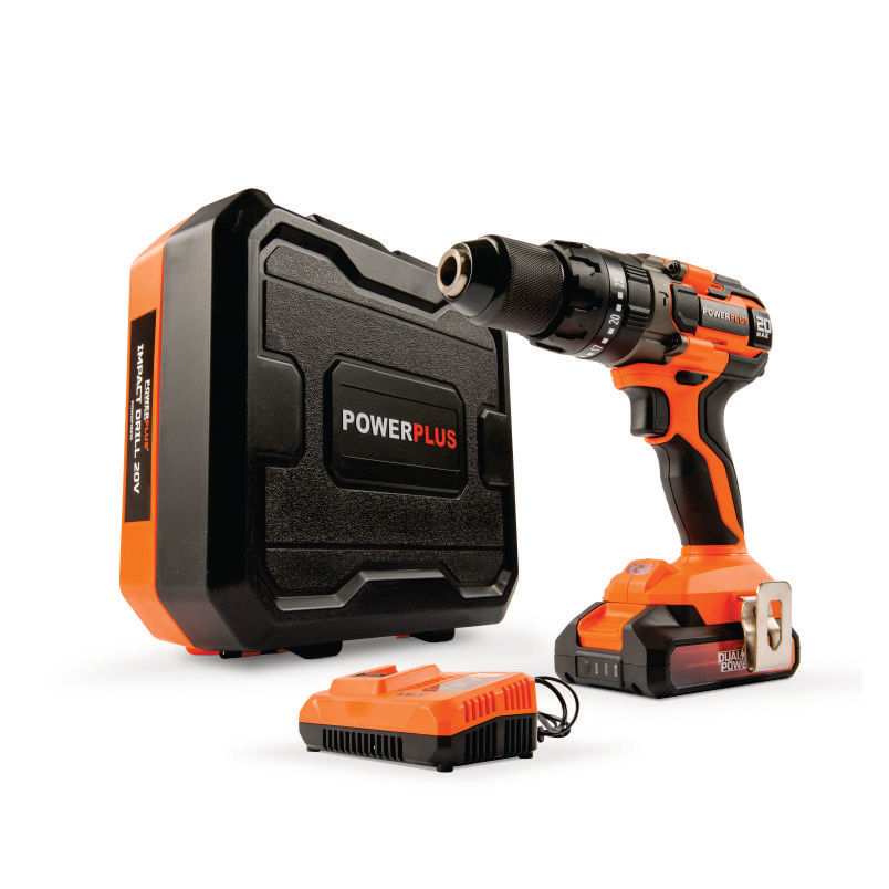 20V Impact Drill/Screwdriver Combo (20V Battery 1.5 ah & Charger), Dual