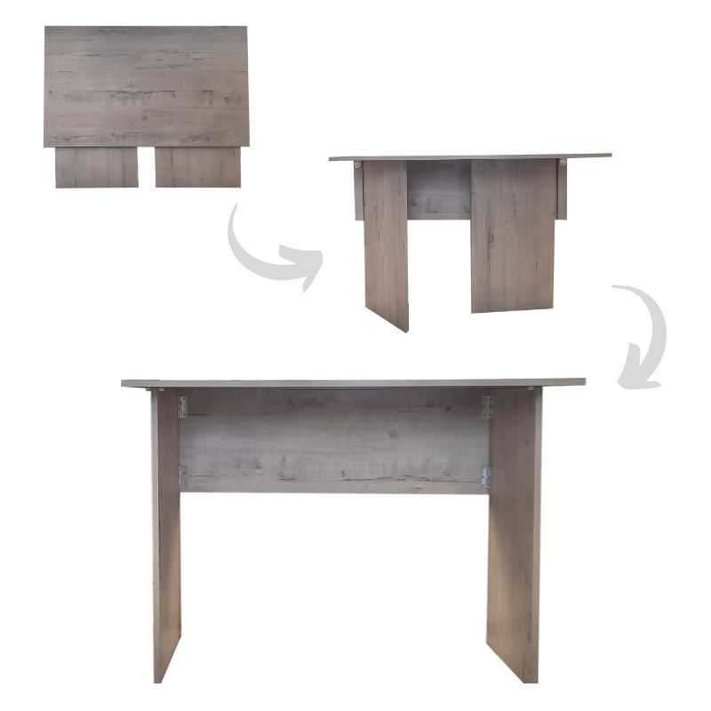 SpaceSave Flip n Flat Folding Portable Desk 100x60cm - Rustic Wood
