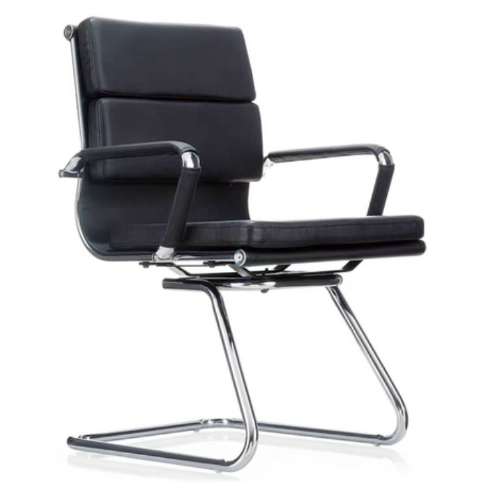 Office Chairs - Visitor PU Leather Finish - Black