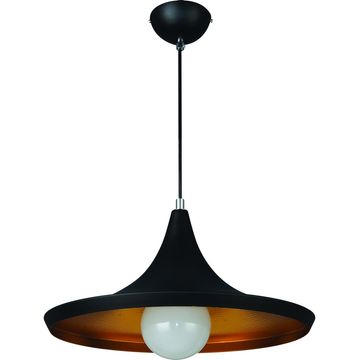 230VAC 40W 1xE27 Pendant Black/Gold 360mm Dia.