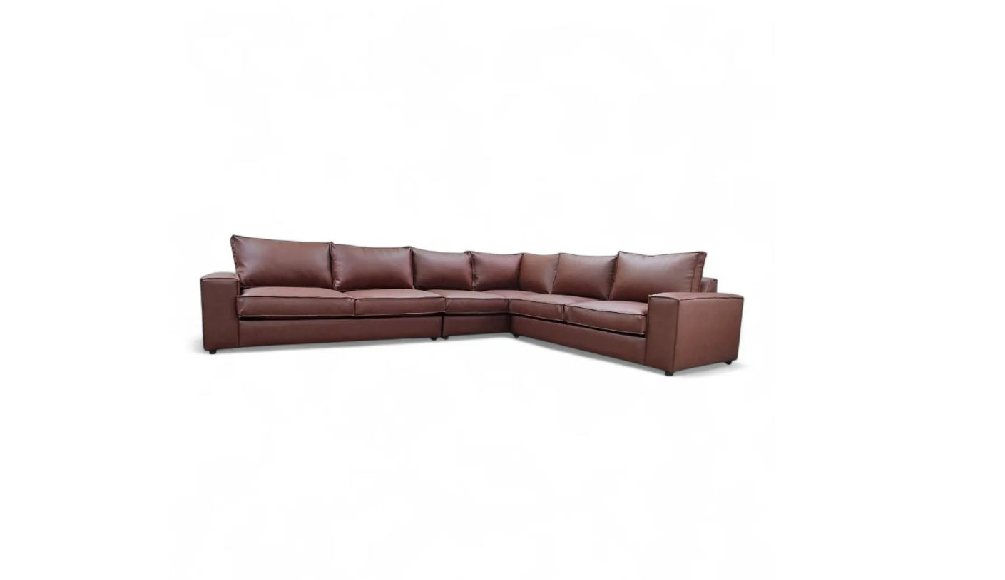Amsterdam Leather Couch Brown Right Sided