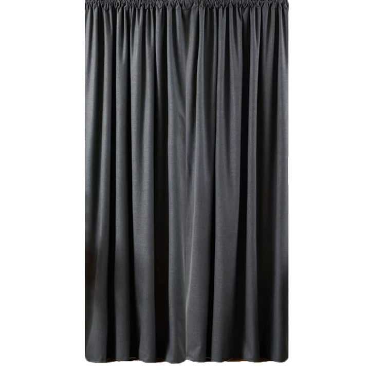 Matoc Designs Readymade Curtain - Blackout Charcoal - Taped - 400cm W x 230cm H