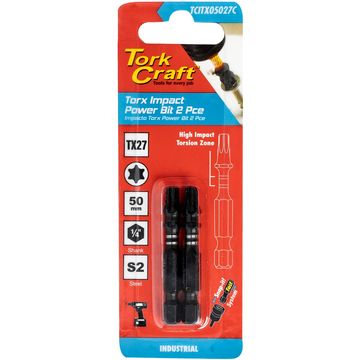 TORX TX 27 IMPACT BIT 50MM 2PC CARDED