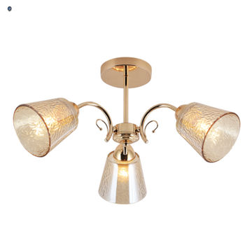 Metal Chandelier with Alabaster Glass