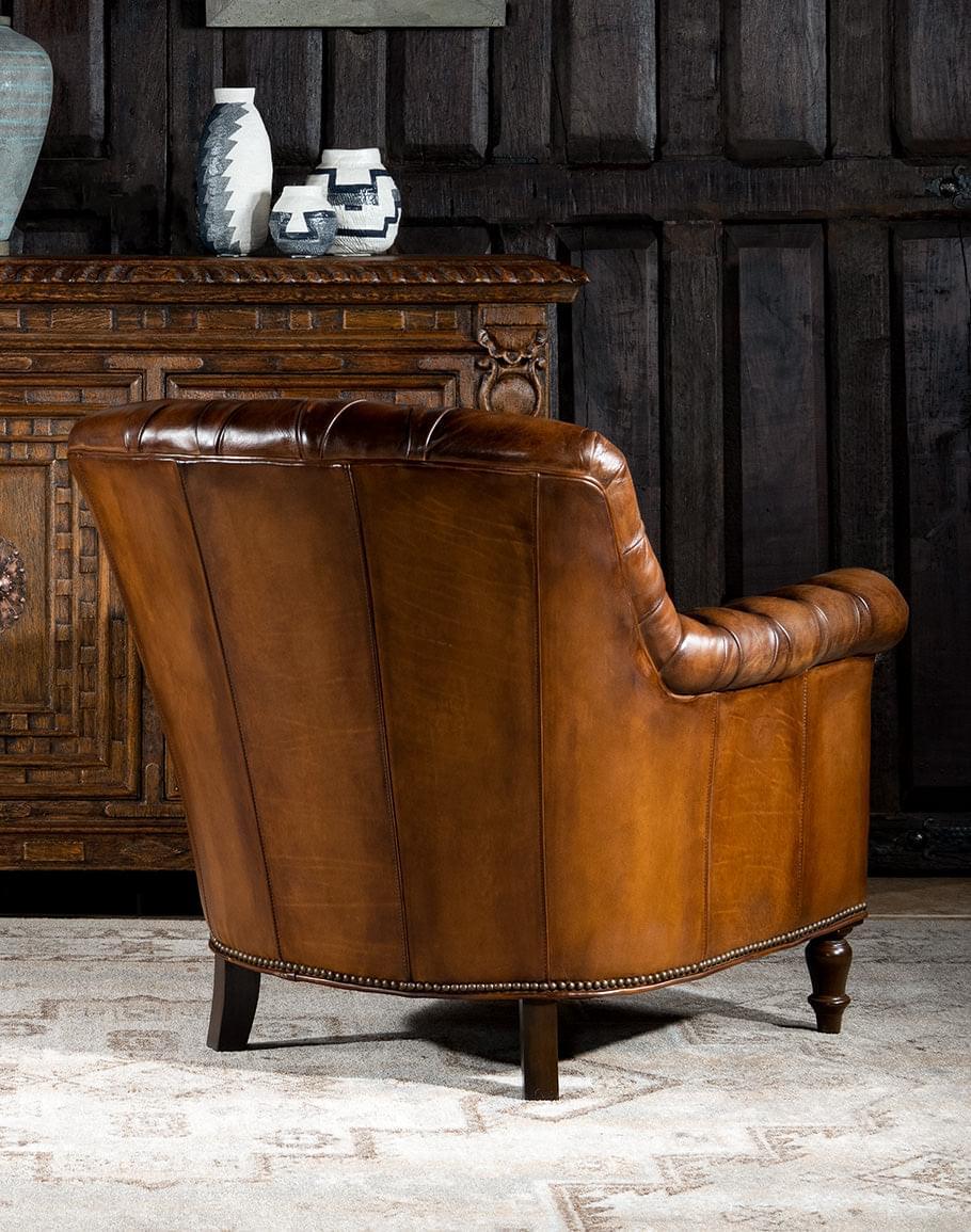 Briaton Vintage Tufted Lounge Chair - Piccadilly Ruby