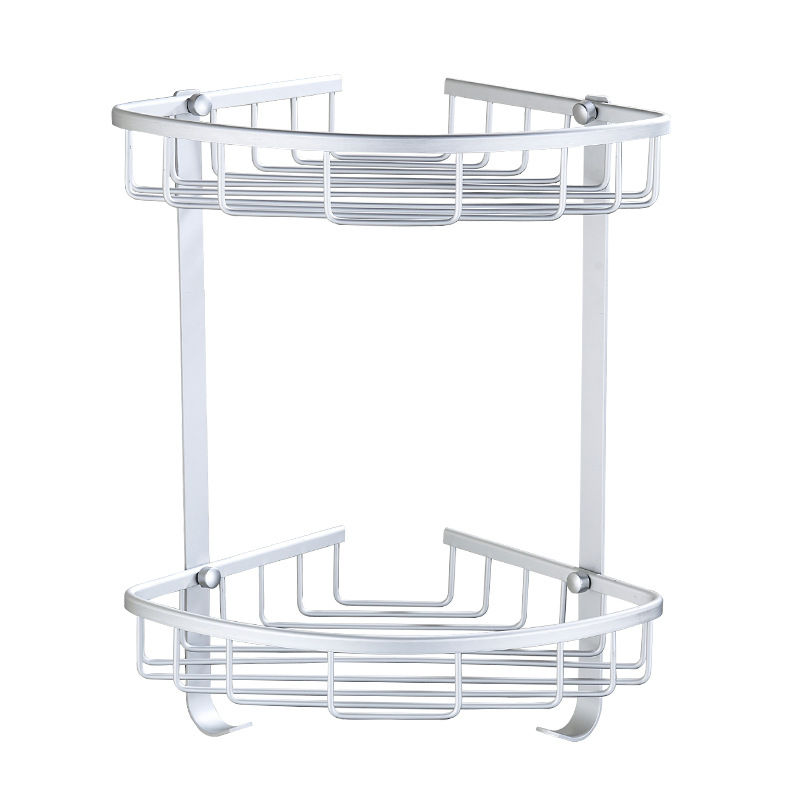 Aluminum Double Triangle Corner Basket With Hook