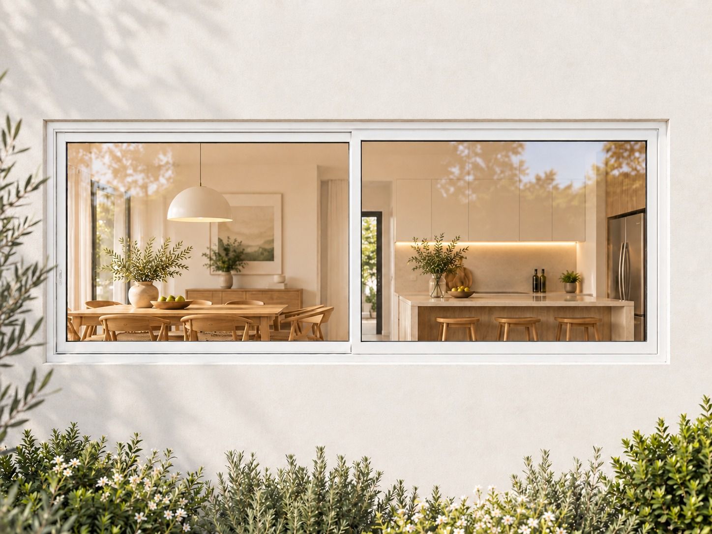 Kenzo Aluminium Sliding Window - White, 1500 600 mm, Two Sliding Panels