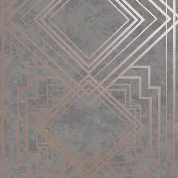 Wallpaper – Delano – Grey & Rose-Gold