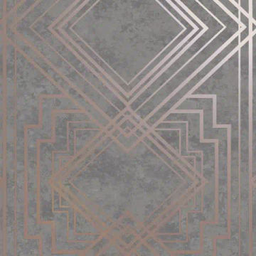 Wallpaper – Delano – Grey & Rose-Gold