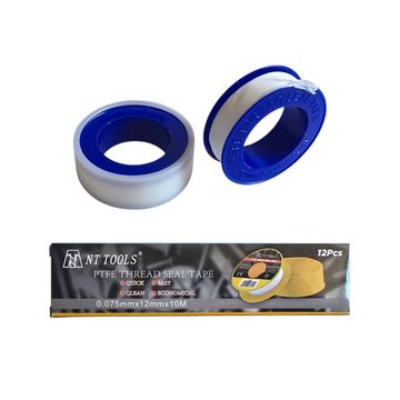 NT TOOLS PTFE Plumbers Thread Seal Tape 0.075 x 12mm x10m (12 Rolls)