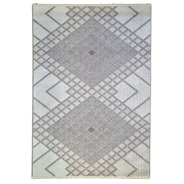Bondi Grey Geometric Diamond Pattern Area Rug – Modern Neutral Design for Living Room, Bedroom, and Office, Non-Slip, Easy to Clean, Durable 300x400cm