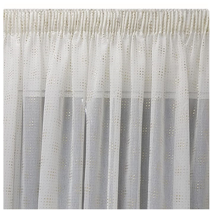 Matoc Readymade Curtain -Foiled Gold Square Dots -Taped -230cm W x 230cm H