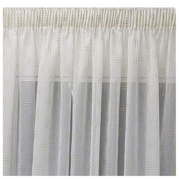 Matoc Readymade Curtain -Foiled Gold Square Dots -Taped -230cm W x 230cm H