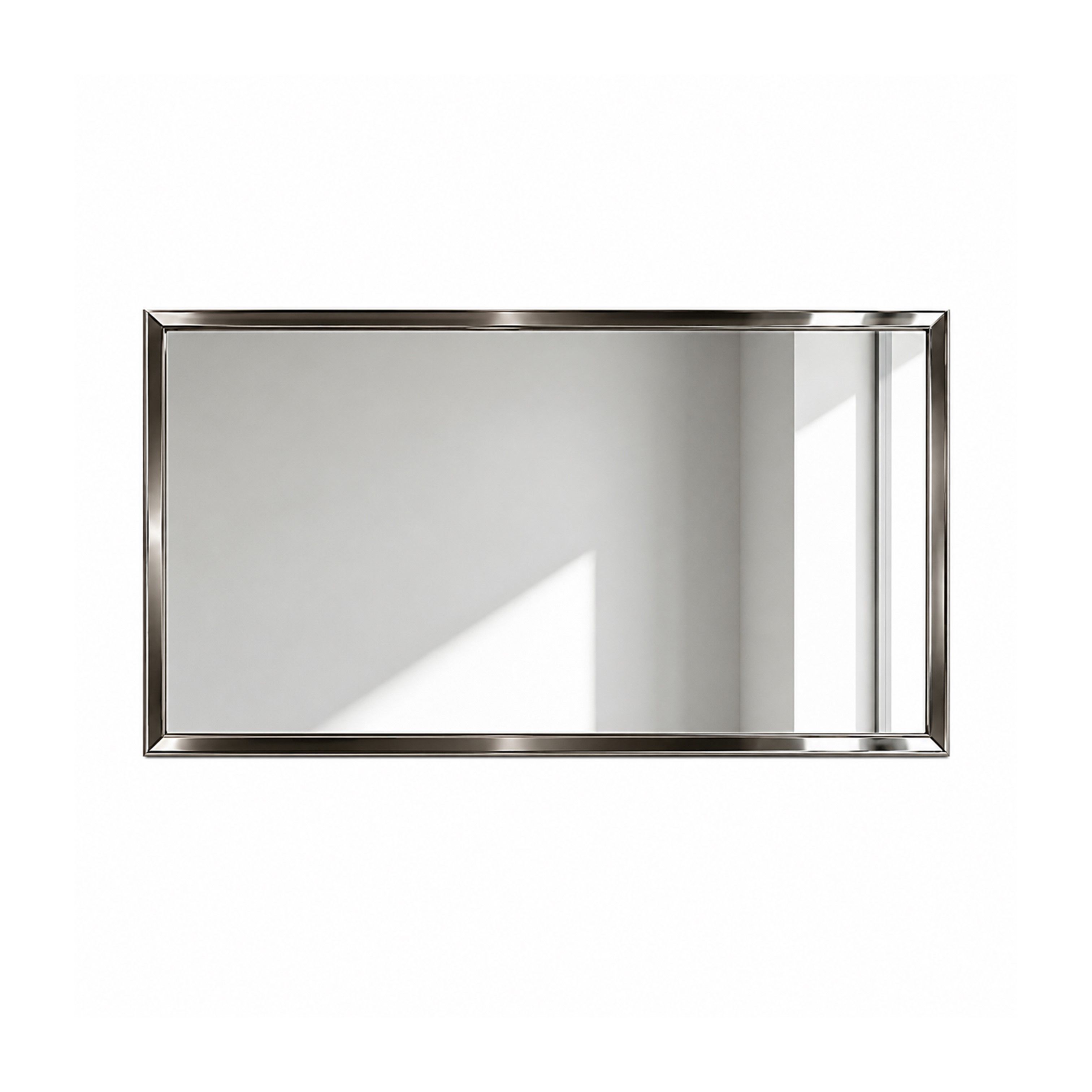 Madiega Furniture - Modern Rectangular Wall Mirror with Polished Metal Frame
