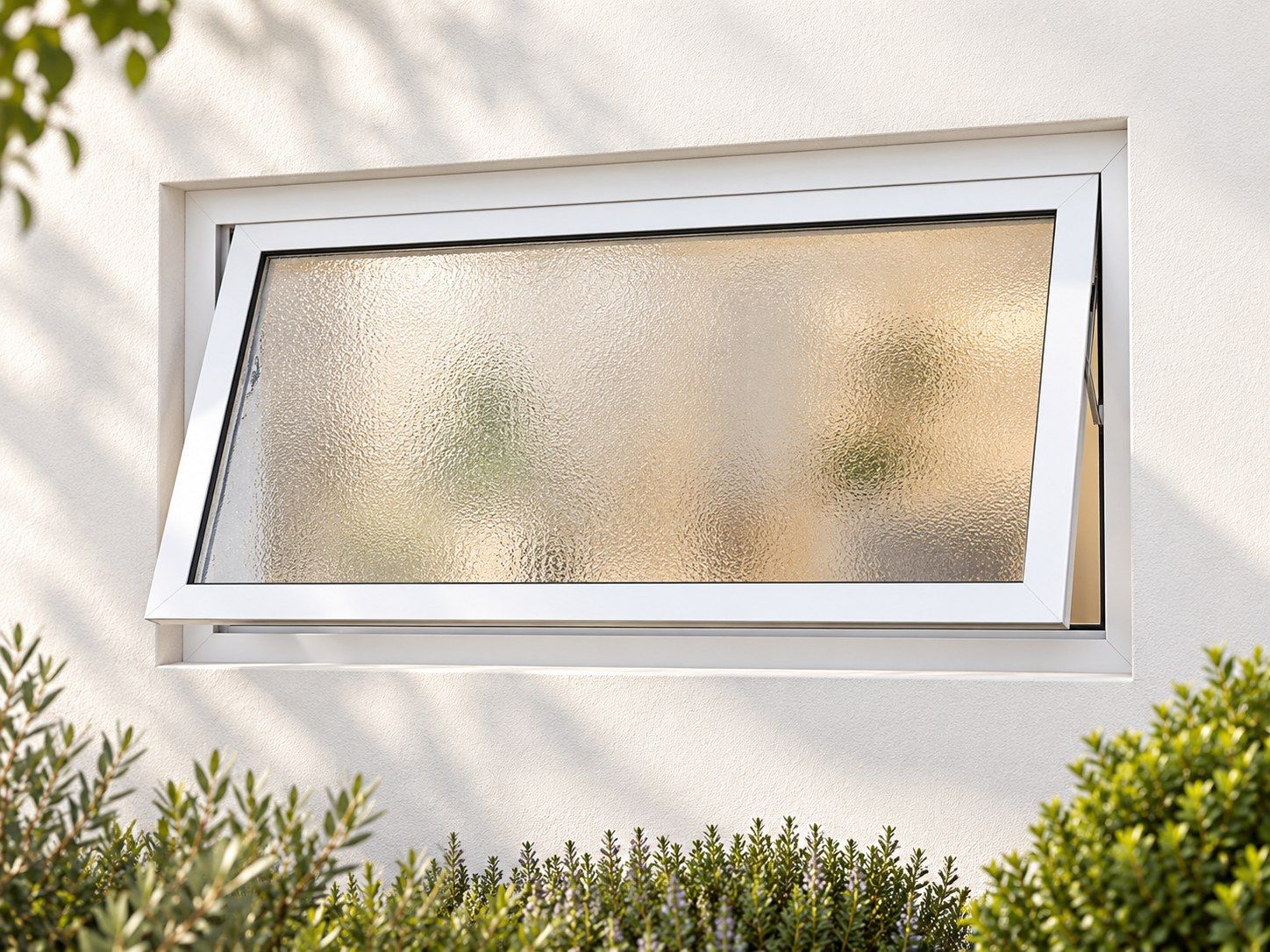 Kenzo Premium Top-Hung Aluminium Window - White, 600 400 mm, Single Opener, Obscure Safety Glass
