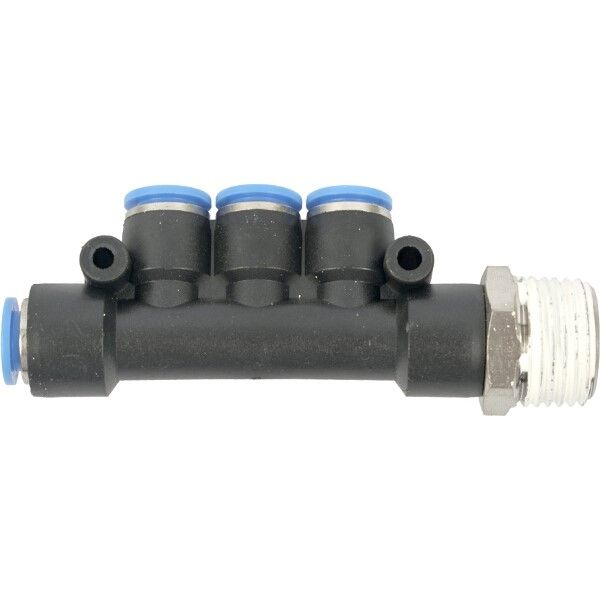 Aircraft Pu Hose Fitting Manifold 4 x 8mm Port x 1/4