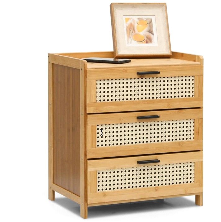 Bambu 3-drawer Bamboo Nightstand