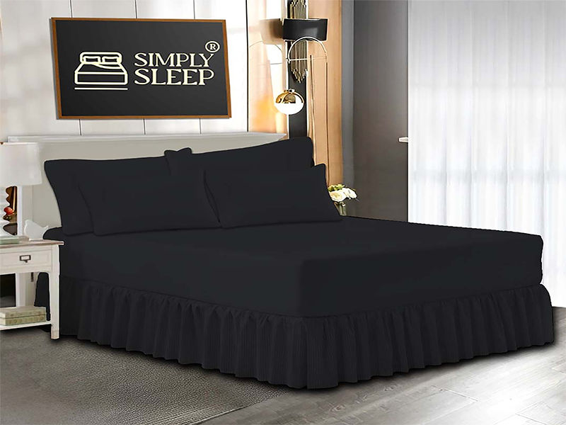Simply Sleep - Everyday Collection - 05 Piece Combo Set - 90GSM - Jet Black - Single(1pc)