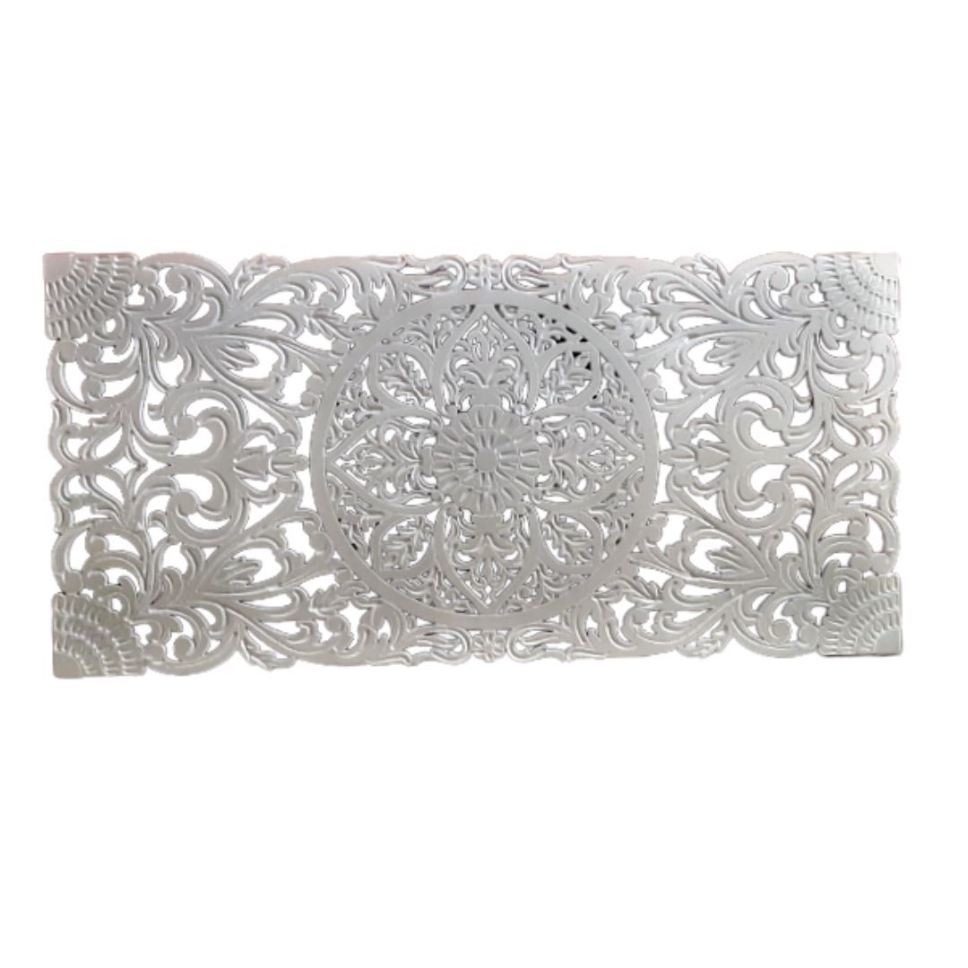 Bohemian Design PVC Headboard - White - King XL