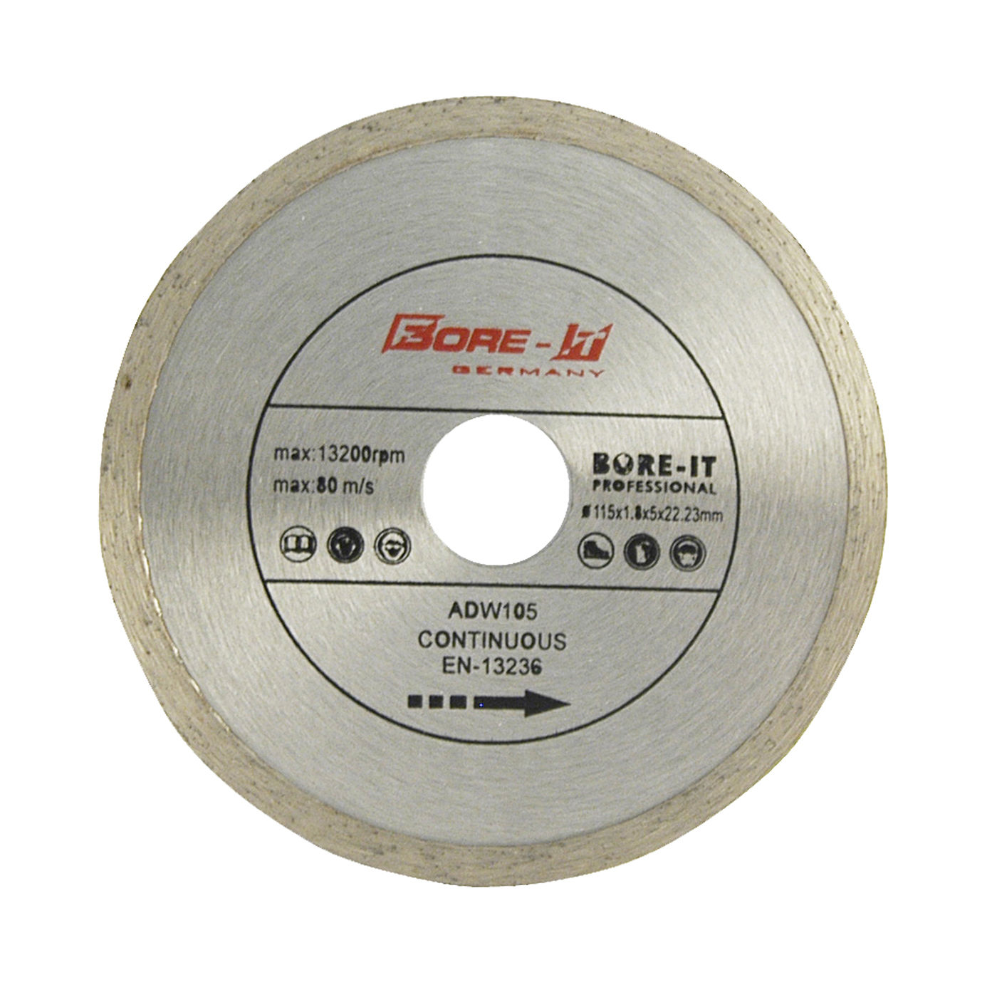 Bore-it - Diamond Blade - Continuous Rim - 115mm - 8 Pack