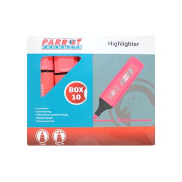 Highlighter Marker Box (10 Markers - Pink)