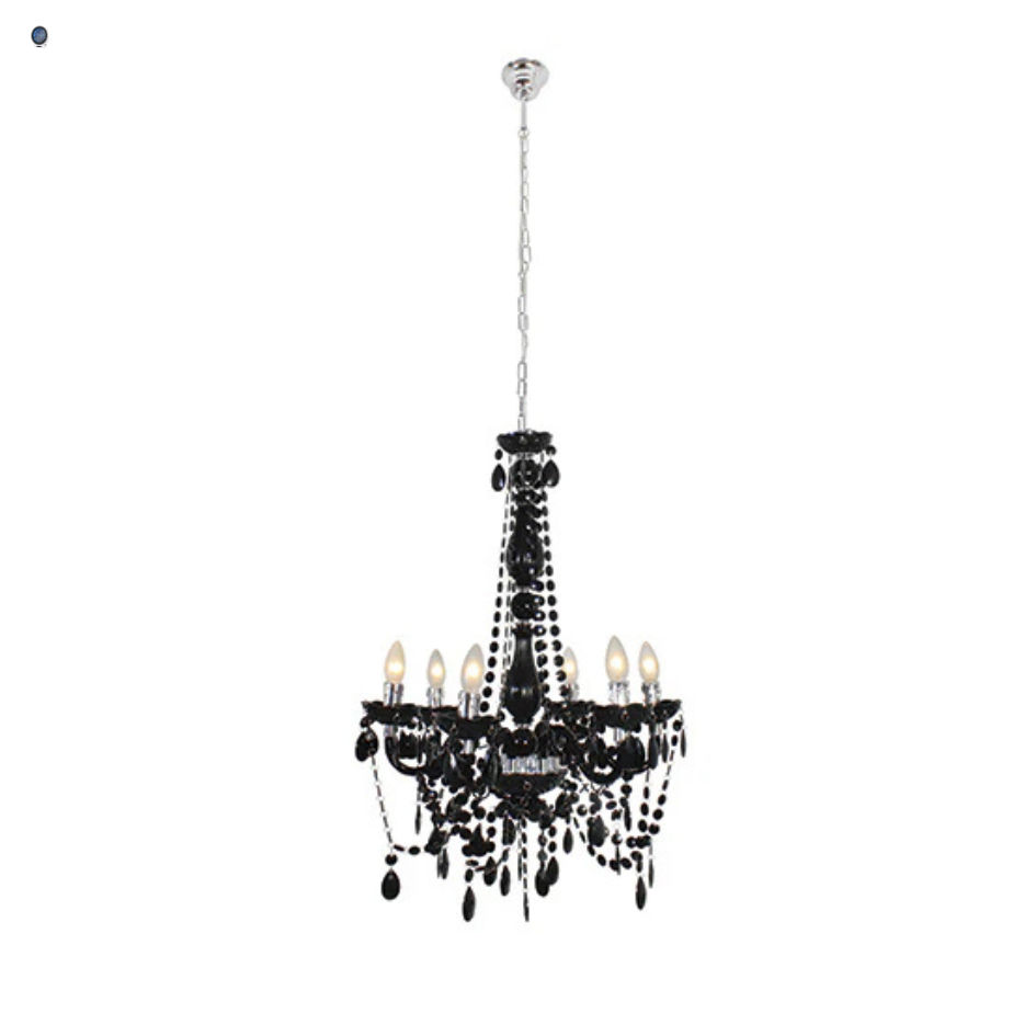 Eurolux Octave Acrylic 6LT Chandelier550mm Black